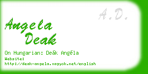 angela deak business card