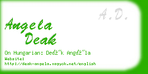 angela deak business card